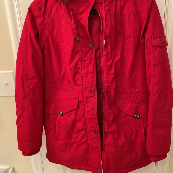 womens lined hooded winter coat - Picture 3 of 6